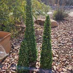 3 Piece Green Glitter Christmas Trees Entryway Decor Seasonal